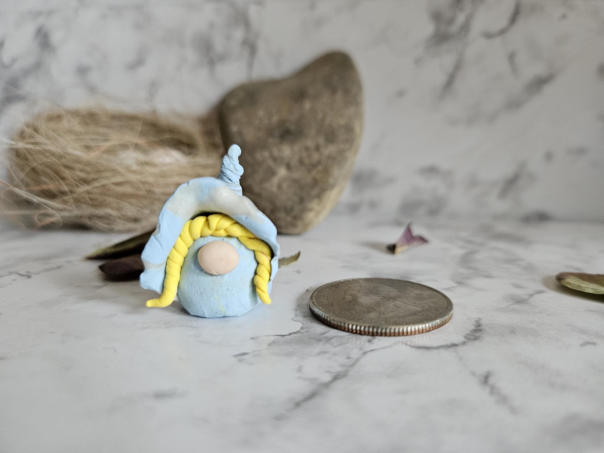 Gnome Couple set, blue and silver