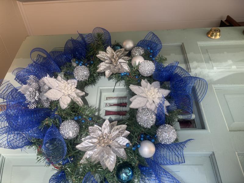 Blue & Silver Winter Elegance Wreath