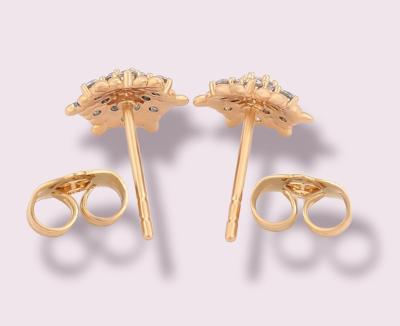 Zirconia Flower Post Earrings