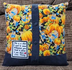 Memory pillow made from Loved Ones Shirts.