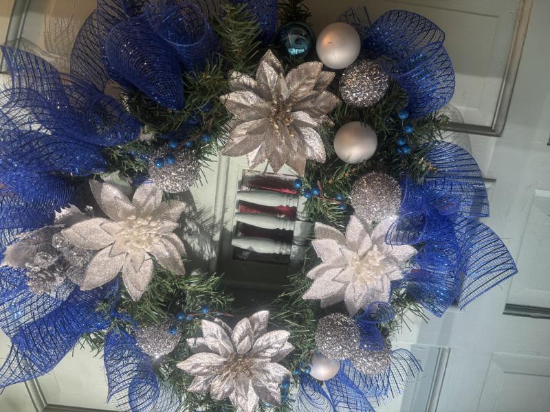 Blue & Silver Winter Elegance Wreath