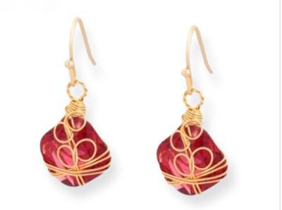 Fashion Designer Twisted Wire Dangle Drop Earrings.