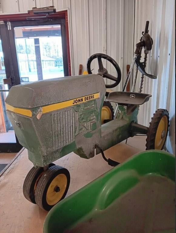 Vintage John Deere Pedal Tractor with Wagon - Lot # 123