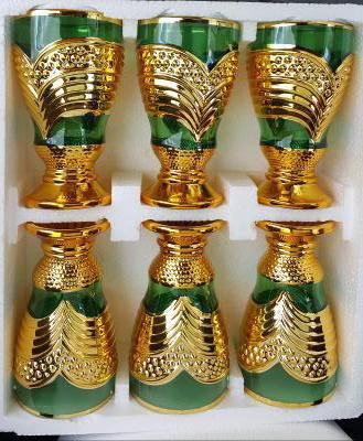 Blue and Gold Glass Tumbler Set
