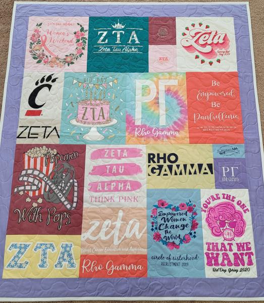 Mosaic T-shirt Quilt with Outer Border.