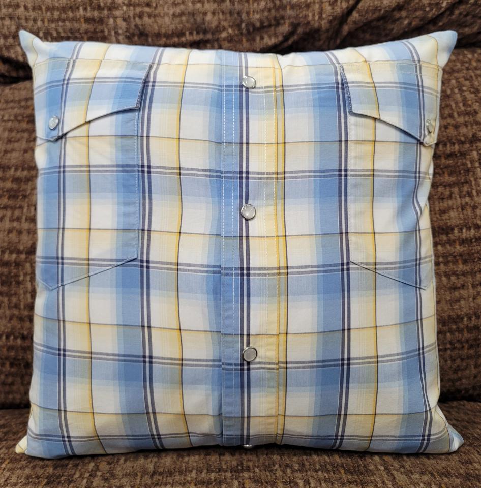 Memory pillow made from Loved Ones Shirts.