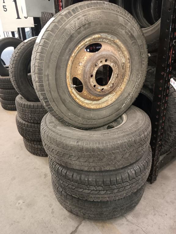 LT215/85R16 Cooper Discoverer Tires on Dually Rims Set of 4