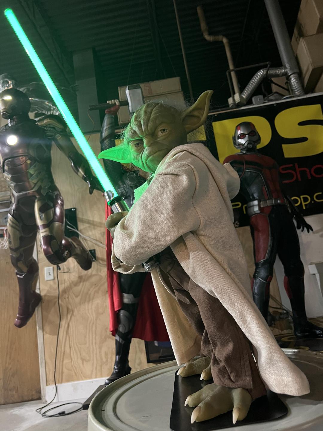 Life Size Yoda with Lightsaber