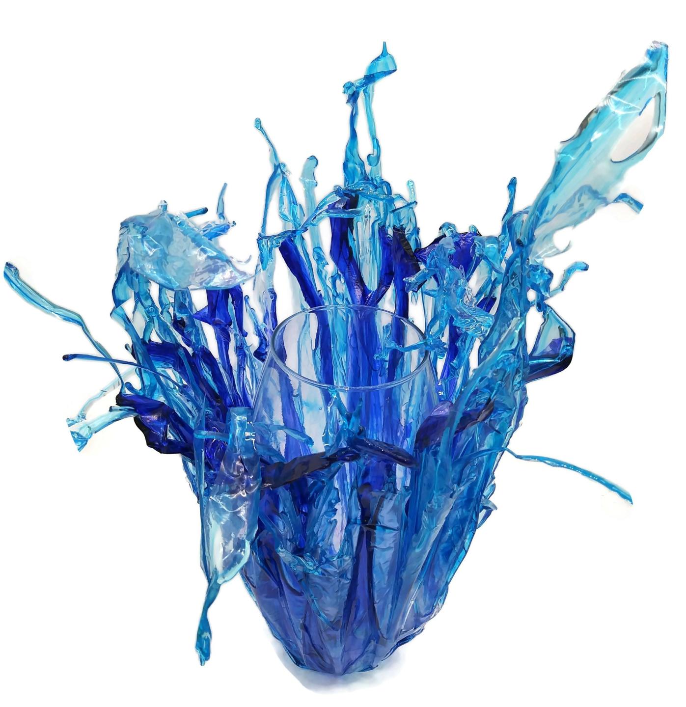 Blue Spray vase