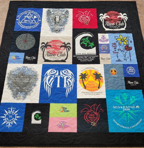 Mosaic T-shirt Quilt with Outer Border.