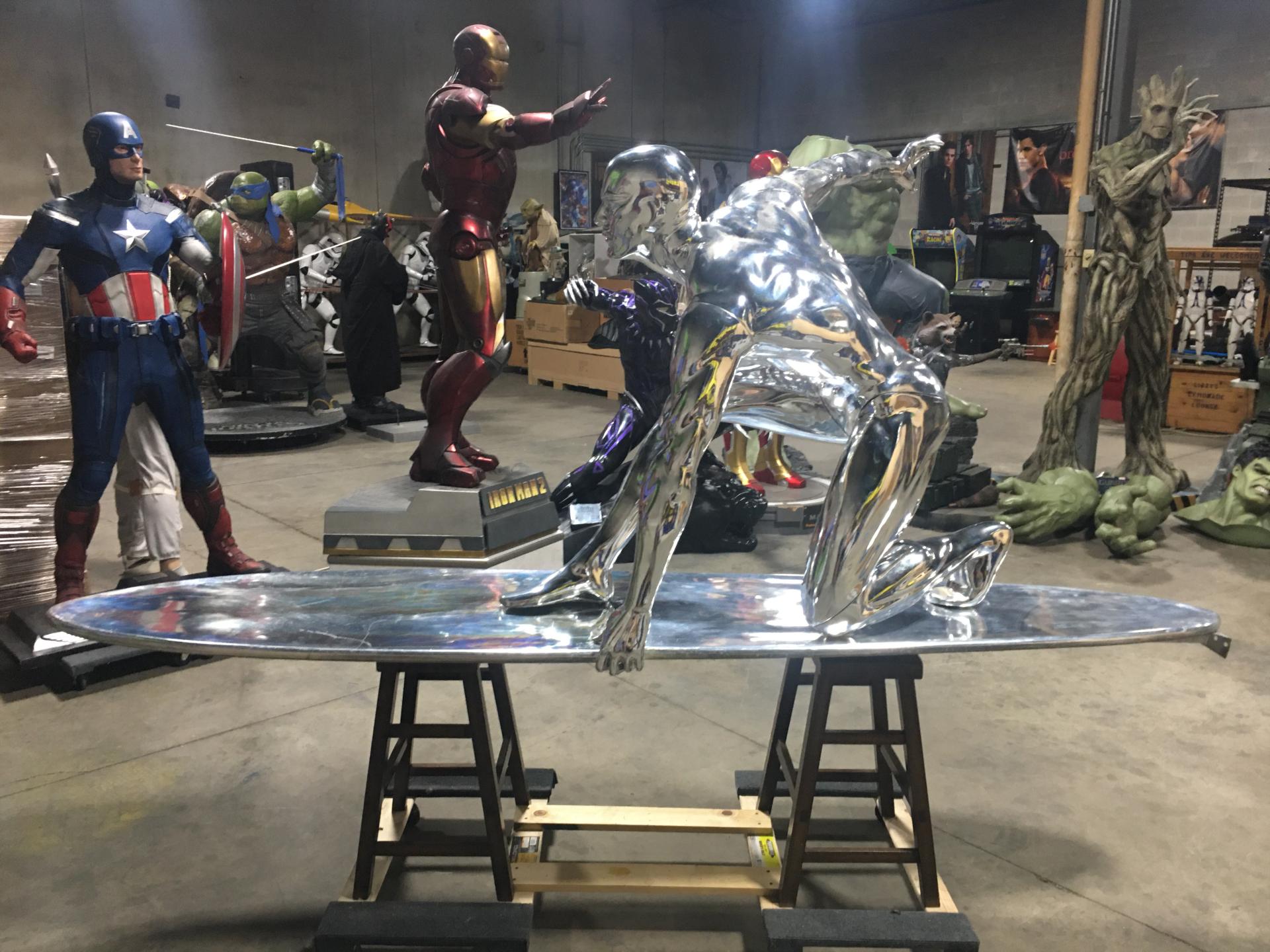 Life Size Marvel Silver Surfer with Bracket