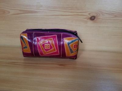 Colorful Lined Leather Pouch