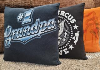 Memory pillow made from Loved Ones Shirts.