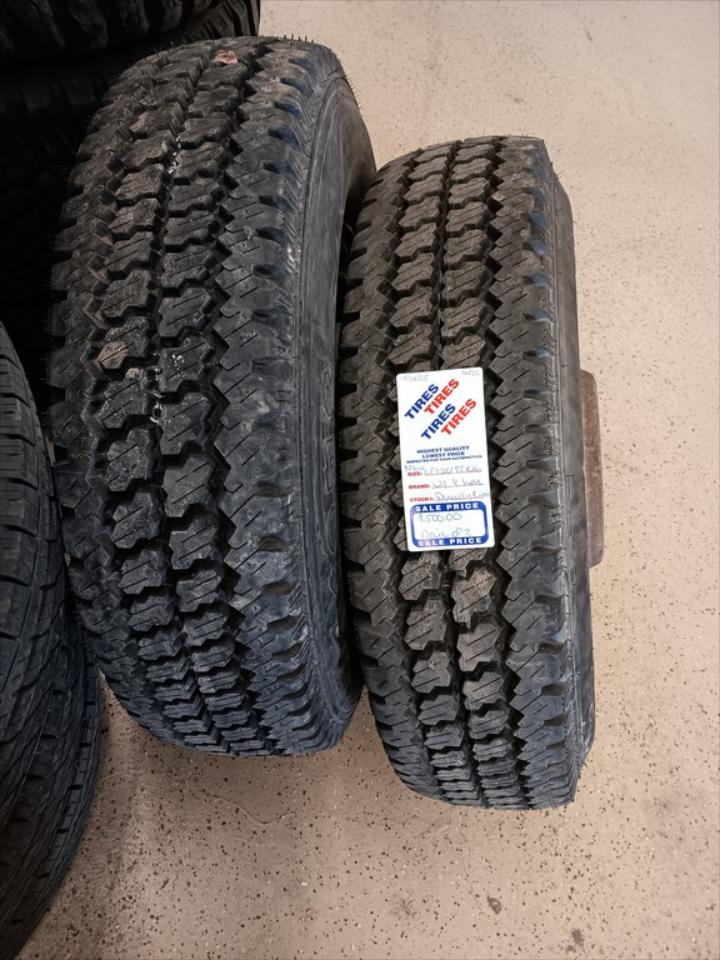 New LT235/85R16 Firestone SteelTex Radial L/T Tires with 8 Hole Dually Rims Pair of 2