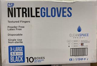 Clean Projects Non-Powdered Black Nitrile / 5.5 Mil / Size XL / Case is 10 boxes of 100