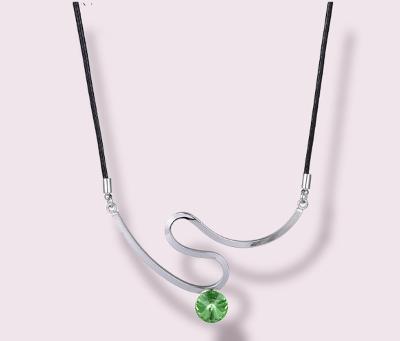 Elegant Black Cord Pendant Necklace