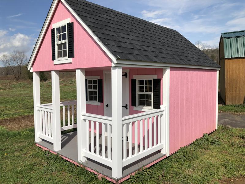 pink wooden playhouse        <h3 class=