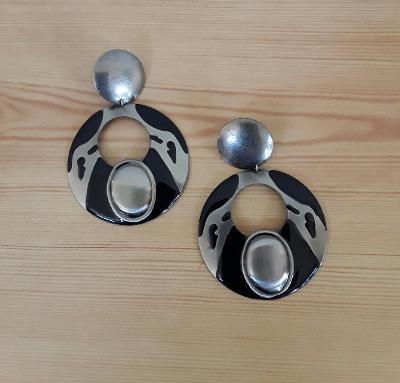 Silvertone Circle Stud Earrings
