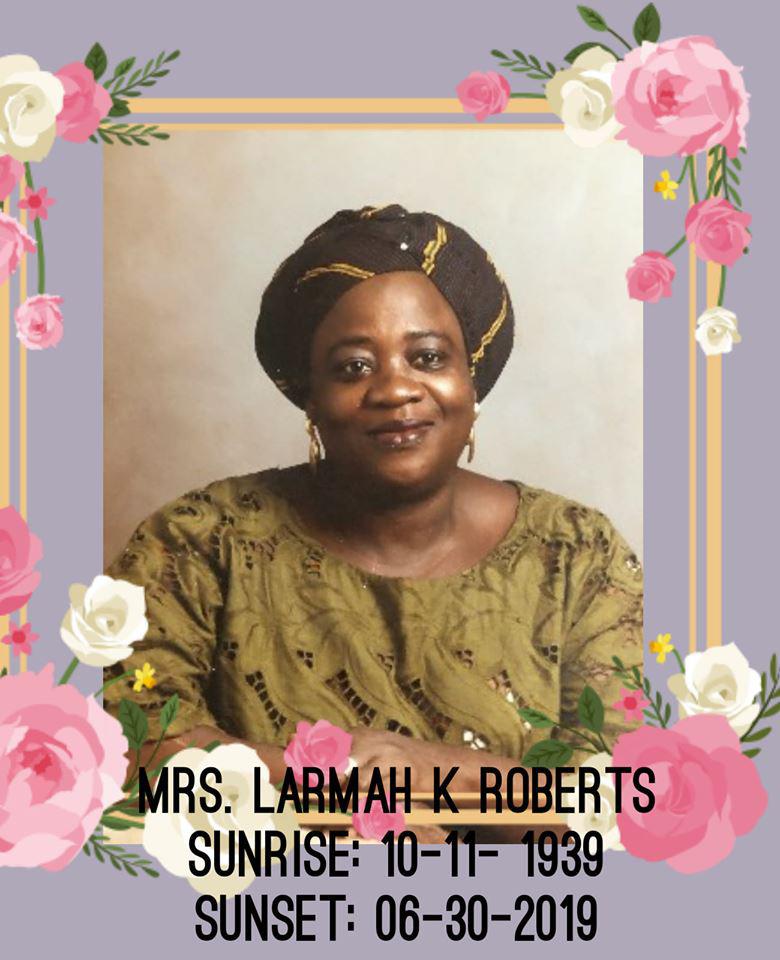 Let us keep the Roberts, Broplehs and Konneh's family in prayer. May their beloved mother soul rest in perfect peace.