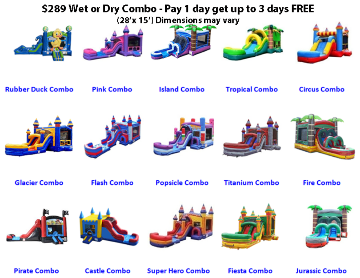 See our full inventory with over 250 inflatables and games!