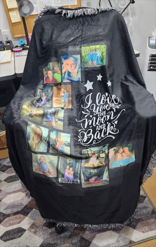 custom blanket Love you to the moon and back