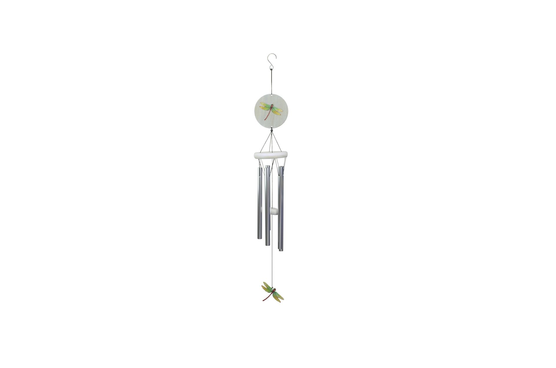 Wind Chime Whitewashed Dragonfly 31"