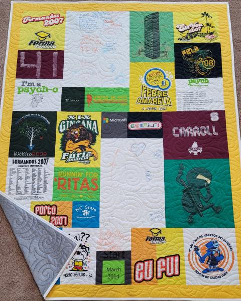 Mosaic T-shirt Quilt with Outer Border.