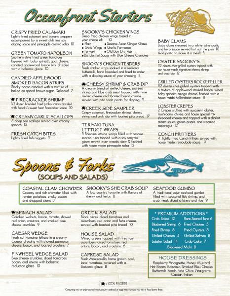 Full Service Restaurant In North Myrtle Beach SC Snooky's Oceanfront