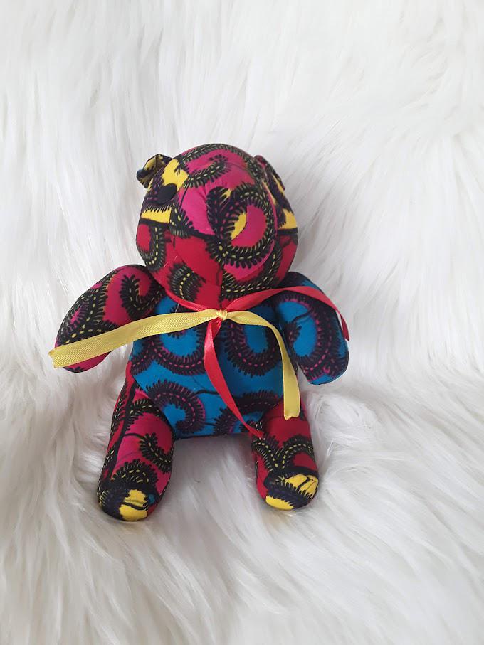 Handmade Ribbon Bow Tie Teddy Bear.
