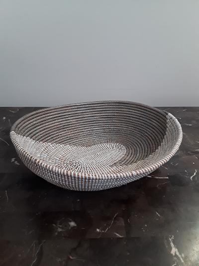 Multicolor Traditional Decorative Storage, Versatile Senegalese Handcrafted Oval Basket.