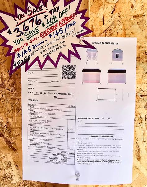 🔥SAVE $408 OFF - 8x12 LOFTED BARN - $3,676 or $145 DOWN & $145/mo - NO CREDIT CHECK - FREE DELIVERY & BLOCKS (50 miles)