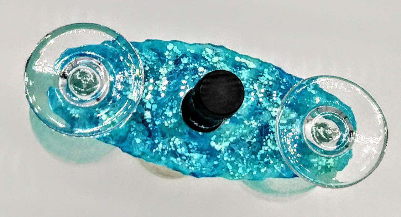 Blue wine butler.