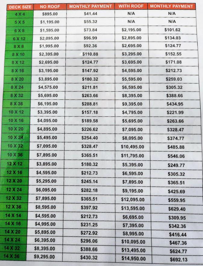 Price Sheet
