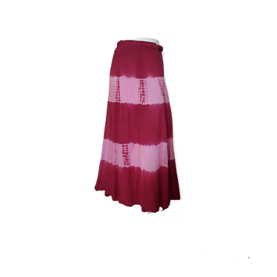Maxi Flare Wrap Around Tie Dye Pink Skirt