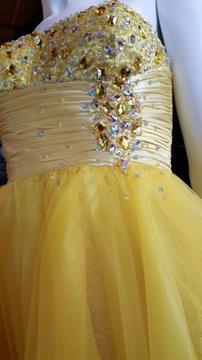 TULLE HOMECOMING DRESS LET'S FASHION CANARY YELLOW