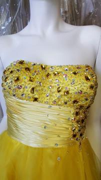 TULLE HOMECOMING DRESS LET'S FASHION CANARY YELLOW