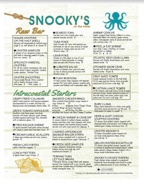 Full Service Restaurant In Little River SC Snooky's on the Water