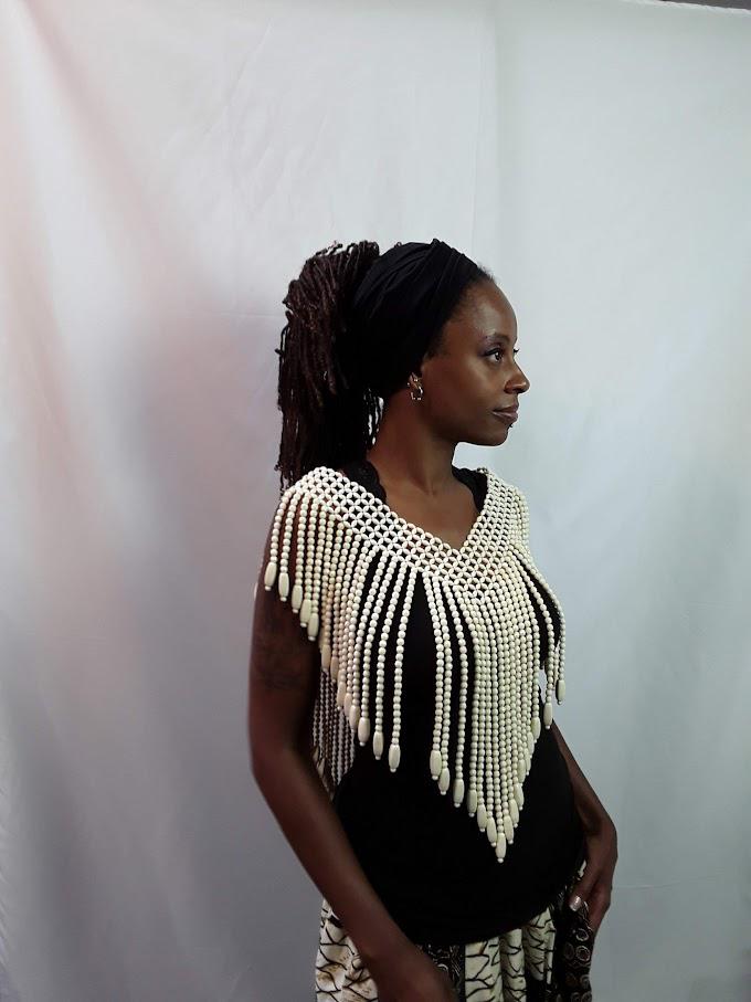 Traditional African Nigerian Over the Shoulder Wedding Attire/Beaded Cape