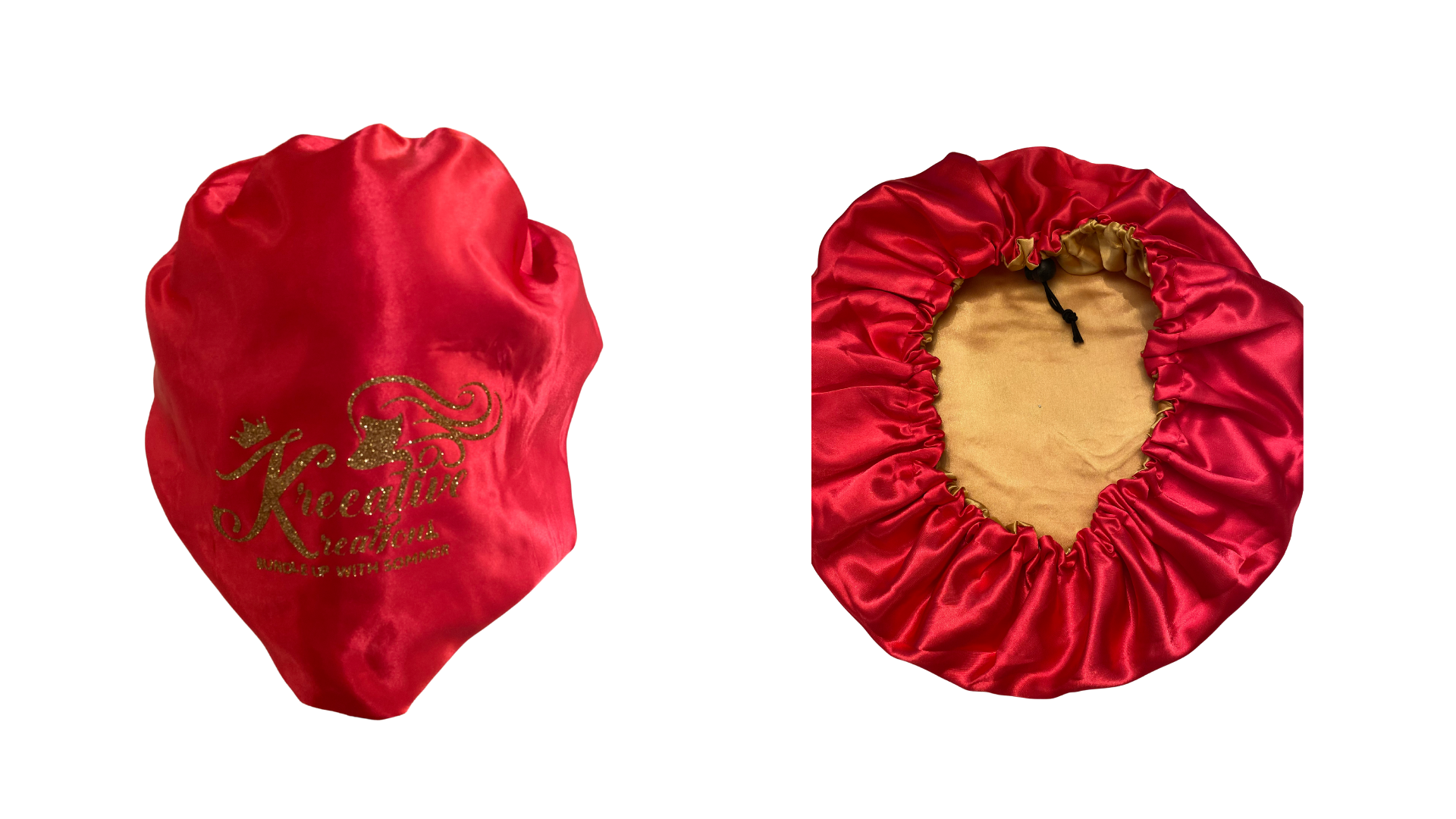 Pink & Gold Drawstring Bonnet
