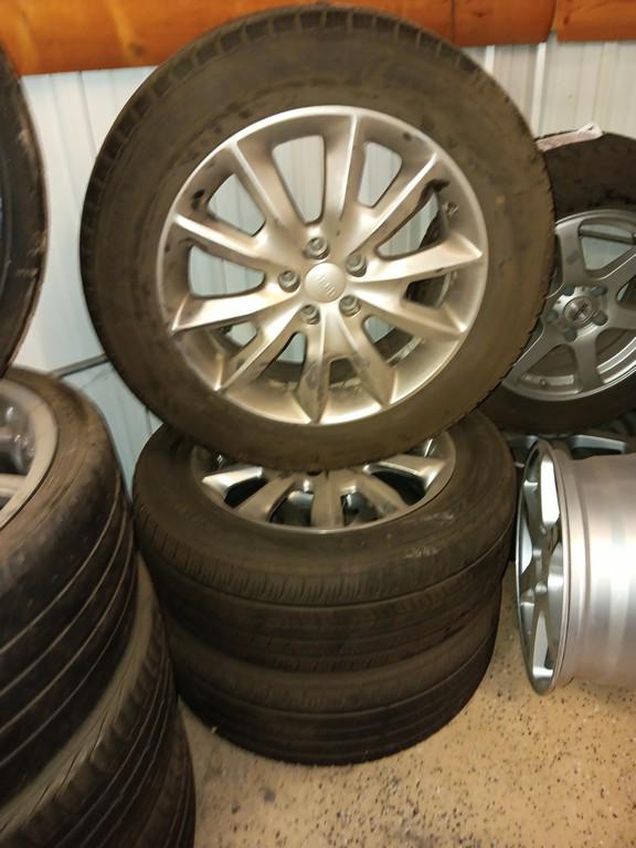 225/60R18 Yokohama YK740 GTX Tires with 5 bolt Jeep Rims Set of 3
