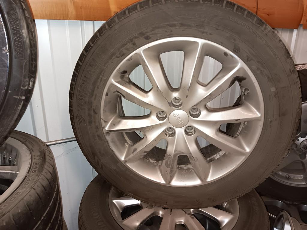 225/60R18 Yokohama YK740 GTX Tires with 5 bolt Jeep Rims Set of 3