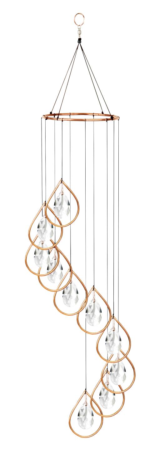 Wind Chime Spiral Tunes Copper Tear Drop 36"
