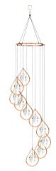 Wind Chime Spiral Tunes Copper Tear Drop 36"