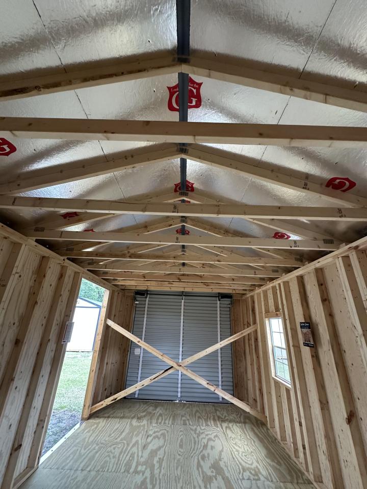 Graceland 12x20 Garage with DuraTemp Siding – Warm Sand, Platinum Metal Roof, Patented Ventilation, Free Delivery