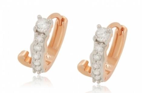 Yellow Gold Zirconia Huggie Hoop Earrings