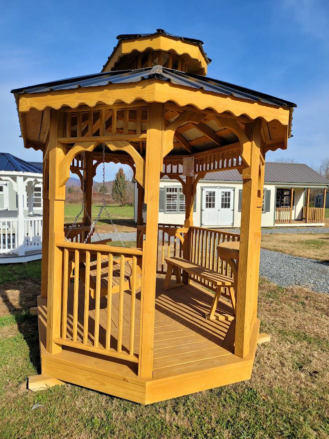 Marion #16361 - 7x9 GAZEBO WITH WOOD GLIDER