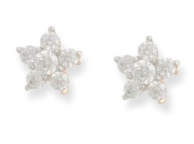 Elegant Zirconia Flower Star Post Earrings