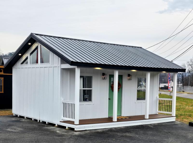 20x20 Retreat w/4FT PORCH - TREX DECK - 125 AMP ELECTRICAL - HOUSE DOOR & MORE!