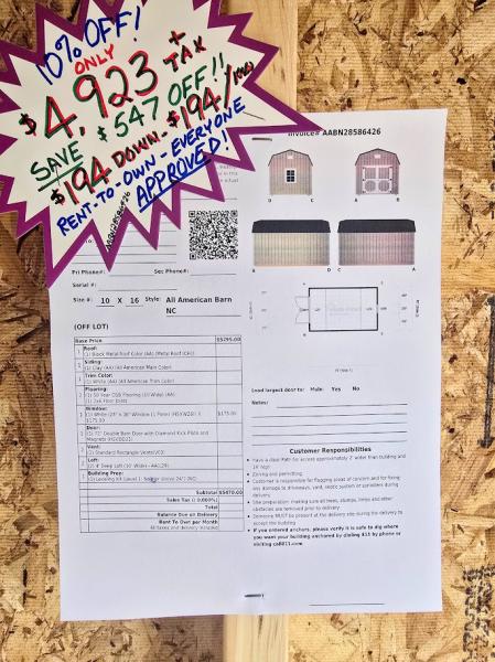 🔥10% OFF - SAVE $547 - 10x16 LOFTED BARN - $4,923 OR $194 DOWN & $194/MO - FREE DELIVERY & BLOCKS (50 miles)