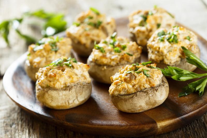 &quot;Crabby&quot; Stuffed Mushrooms